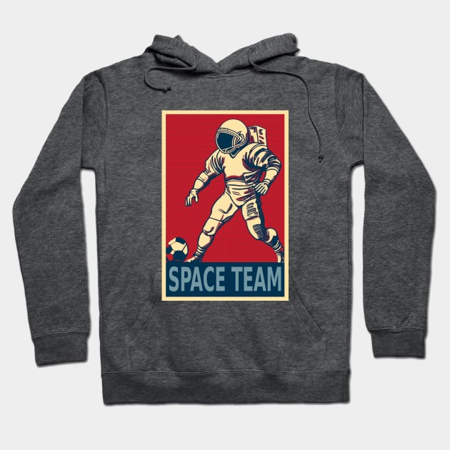 Space Football Astronaut Hoodie by DesignArchitect